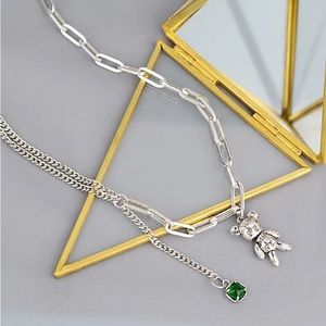 Zara Spanish Bear Love Peace Beads Rainbow Emerald Crystal  Chain Fun Chocker